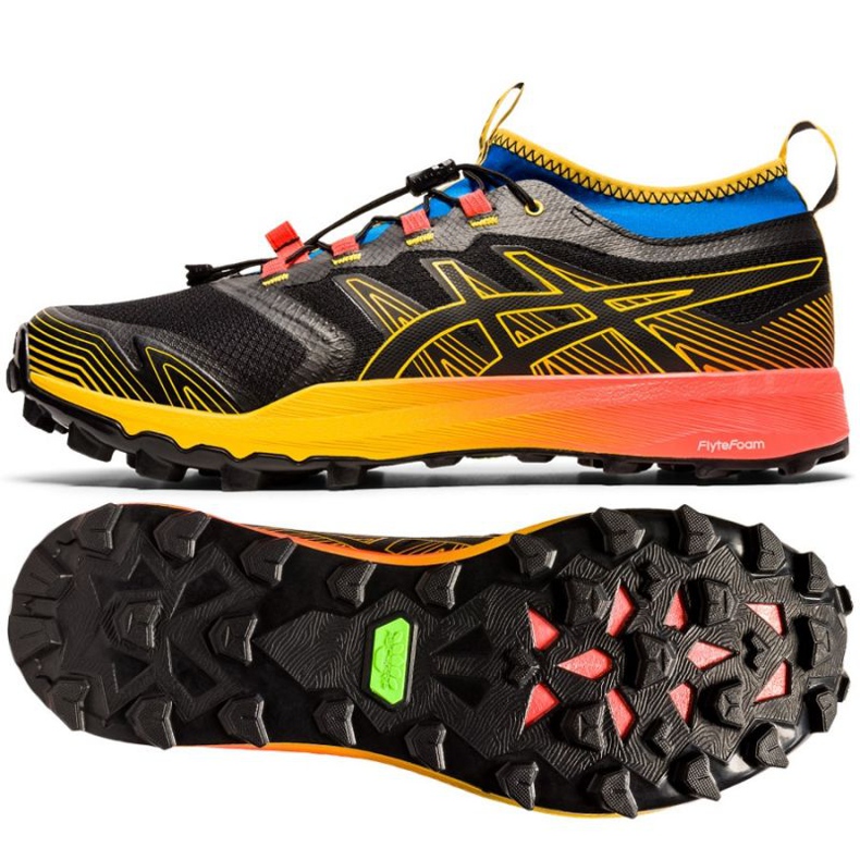 Tênis de corrida Asics FujiTrabuco Pro M 1011A566-002 preto multicolorido