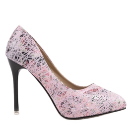 Salto alto bege com flores 0116-3 marrom multicolorido