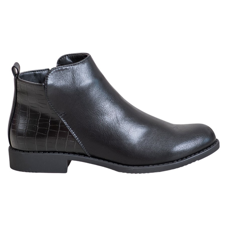 J. Star Botas de salto plano preto