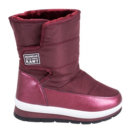 GOLL Botas de neve cor de vinho com velcro vermelho