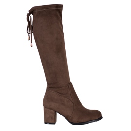 J. Star Botas de camurça clássicas marrom