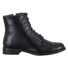 J. Star Botas pretas de amarrar preto
