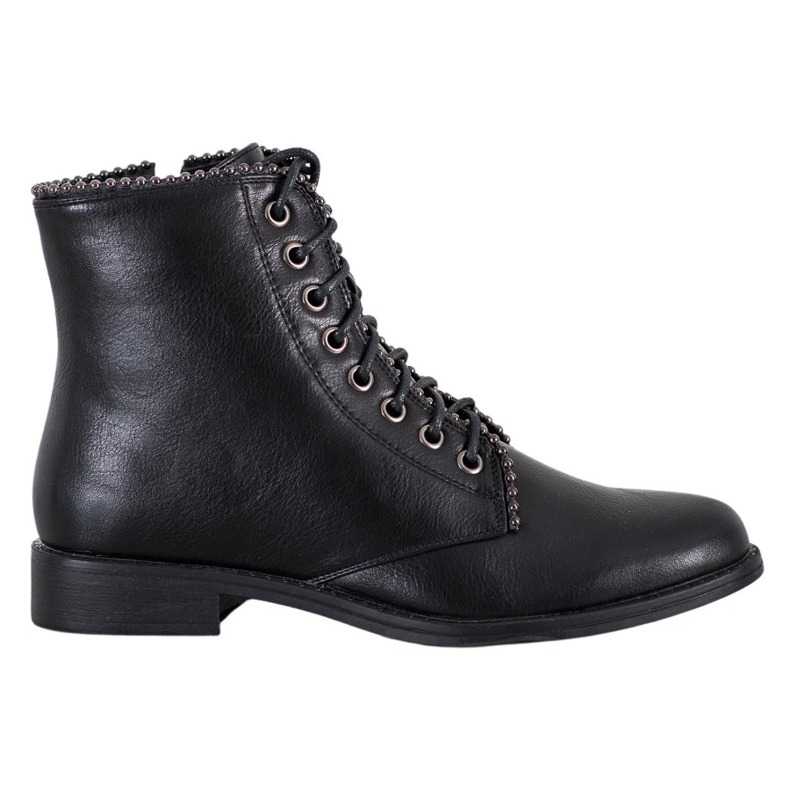 J. Star Botas pretas de amarrar preto