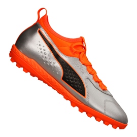 Chuteiras Puma One 3 Lth Tt M 104745-01 verde, laranja, cinza / prata prata Chuteiras Puma One 3 Lth Tt M 104745-01 verde, laranja, cinza / prata prata