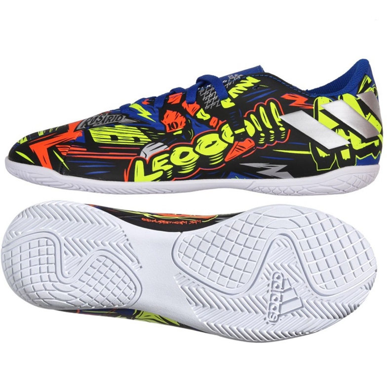 Sapatos de interior adidas Nemeziz Messi 19.4 In Jr EH0601 azul marinho, multicolorido multicolorido