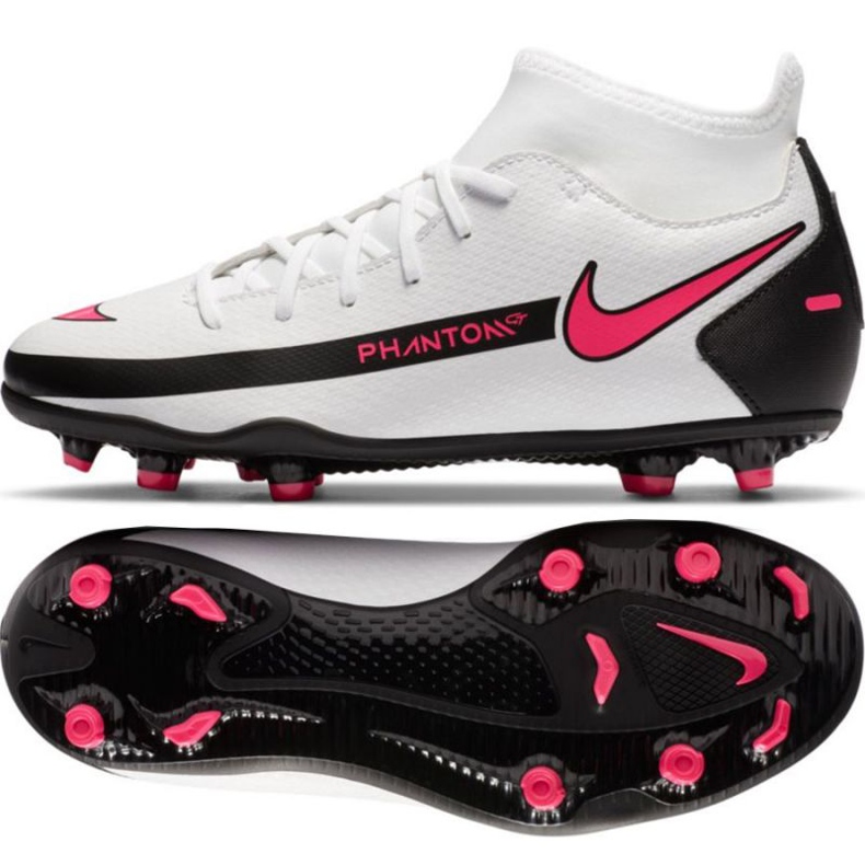 Chuteiras Nike Jr Phantom Gt Club Df FG / MG Jr CW6727-160 multicolorido branco Chuteiras Nike Jr Phantom Gt Club Df FG / MG Jr CW6727-160 multicolorido branco