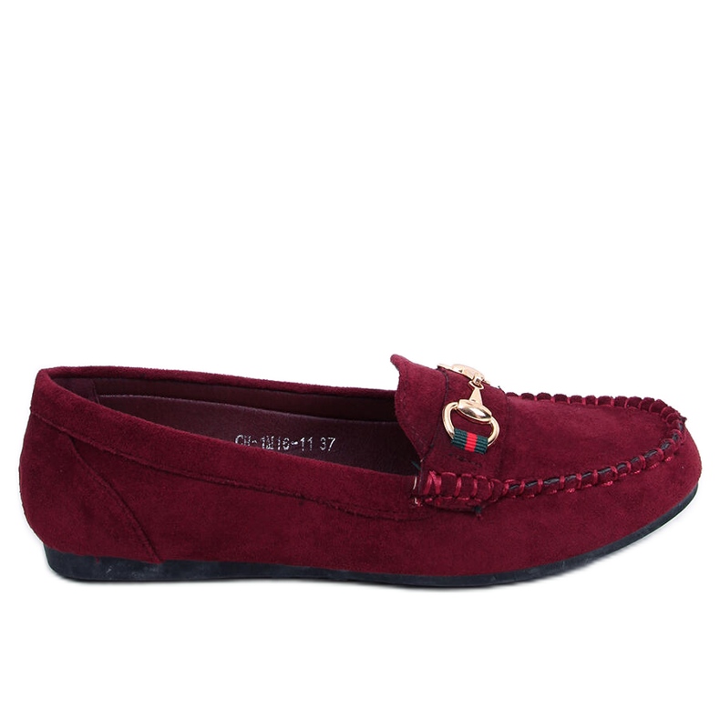 Mocassins borgonha feminino CH-1M16 vinho tinto vermelho multicolorido
