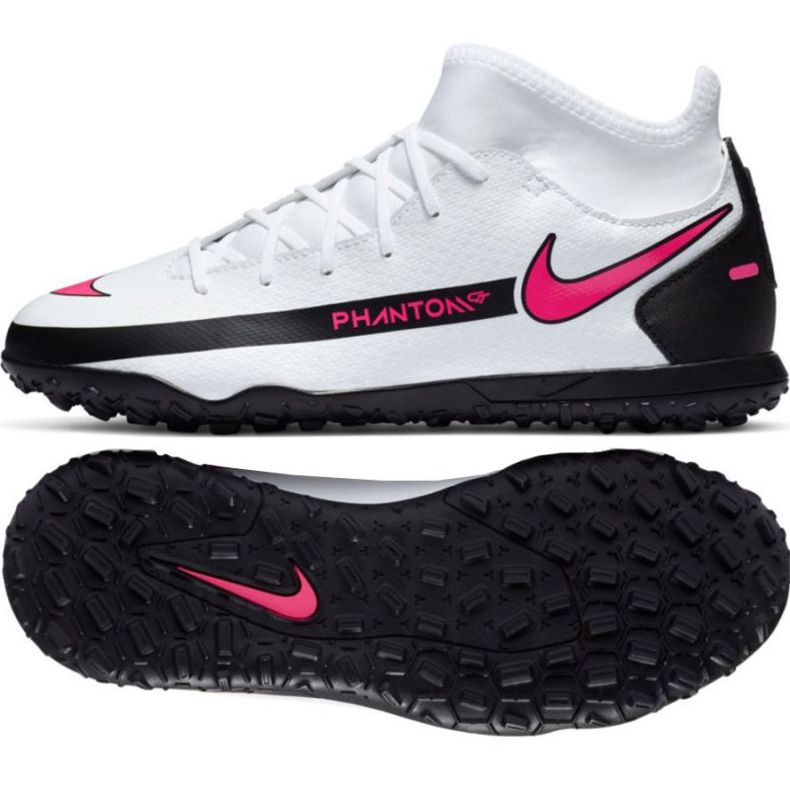 Chuteira Nike Phantom Gt Club Df Tf Jr CW6729-160 multicolorido branco Chuteira Nike Phantom Gt Club Df Tf Jr CW6729-160 multicolorido branco
