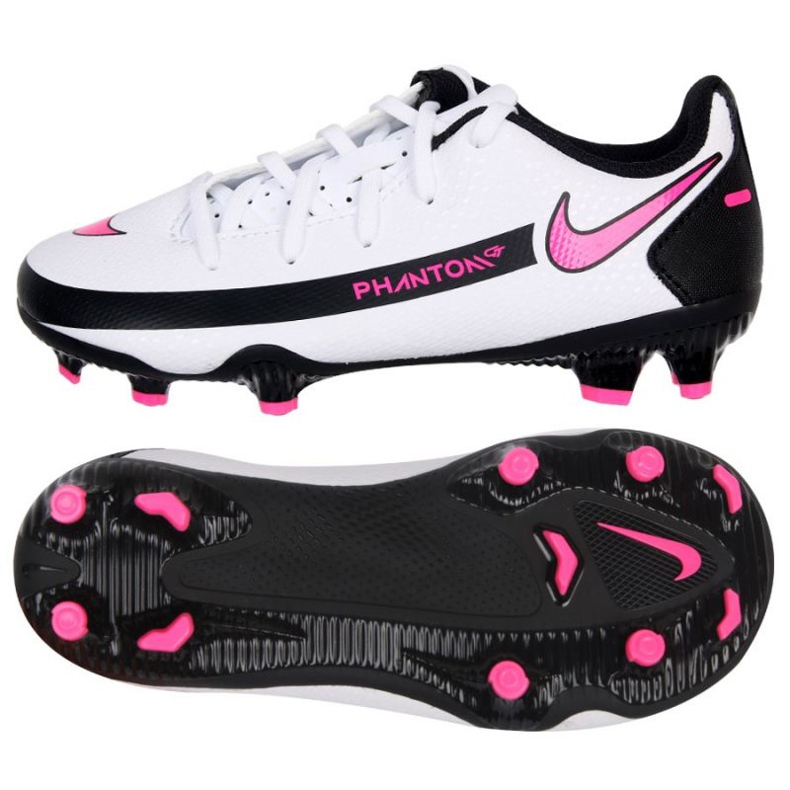Chuteiras Nike Phantom Gt Club FG / MG Jr DC9466-160 branco branco