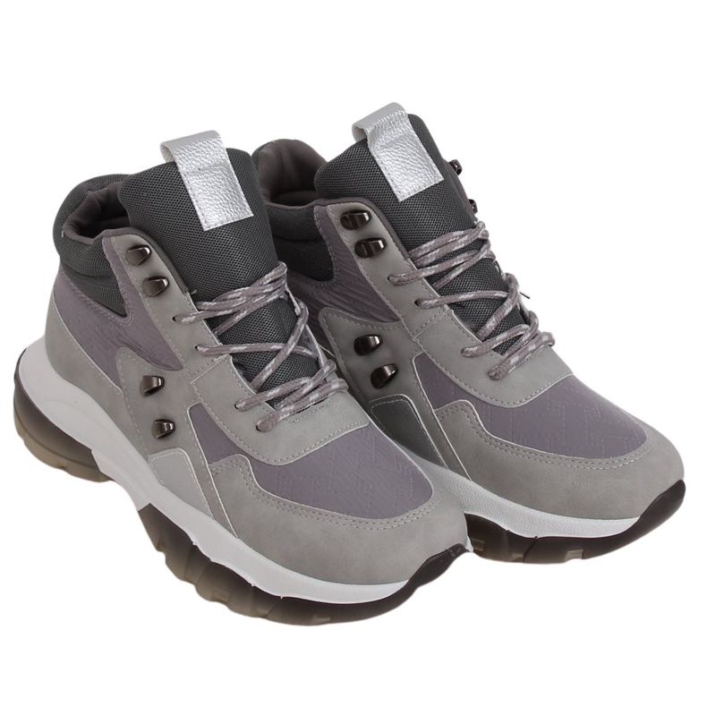 Tênis esportivos de cano alto cinza 2000-C03 Grey