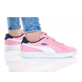 Sapatos Puma Smash V2 Buck Jr 365182 16 branco rosa Sapatos Puma Smash V2 Buck Jr 365182 16 branco rosa