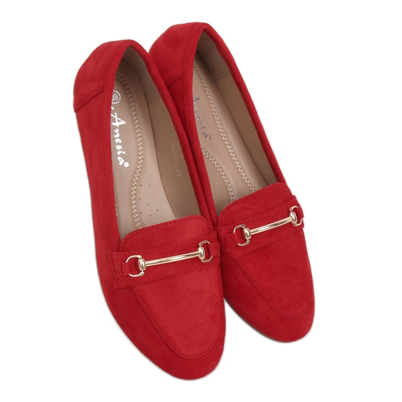 Mocassins femininos vermelhos 88-385 Vermelho