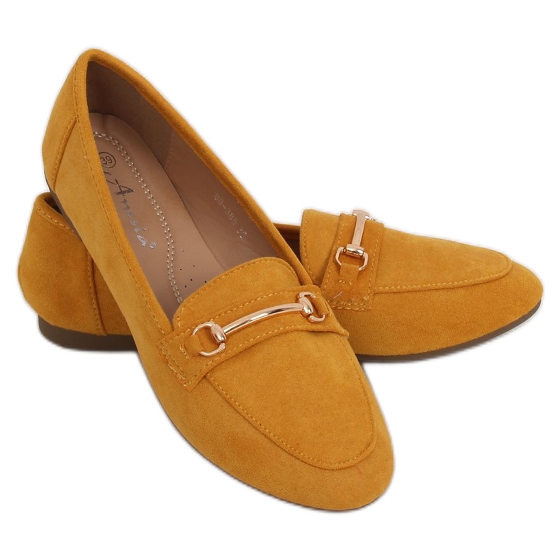 Mocassins femininos mel 88-385 amarelo