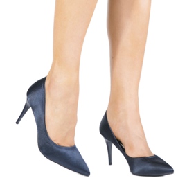 Sapatos azul marinho com salto LEI-160 azul-marinho