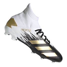 Chuteiras Adidas Predator 20.3 Fg Jr FW9215 cinza / prata, branco, preto, dourado branco