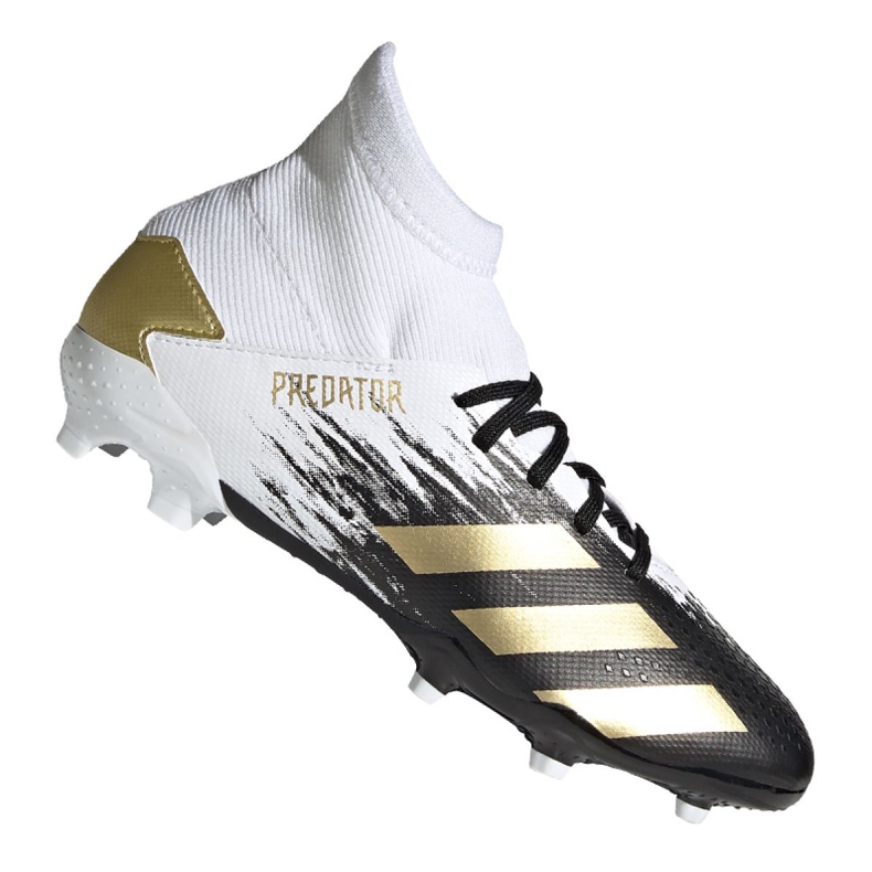 Chuteiras Adidas Predator 20.3 Fg Jr FW9215 cinza / prata, branco, preto, dourado branco