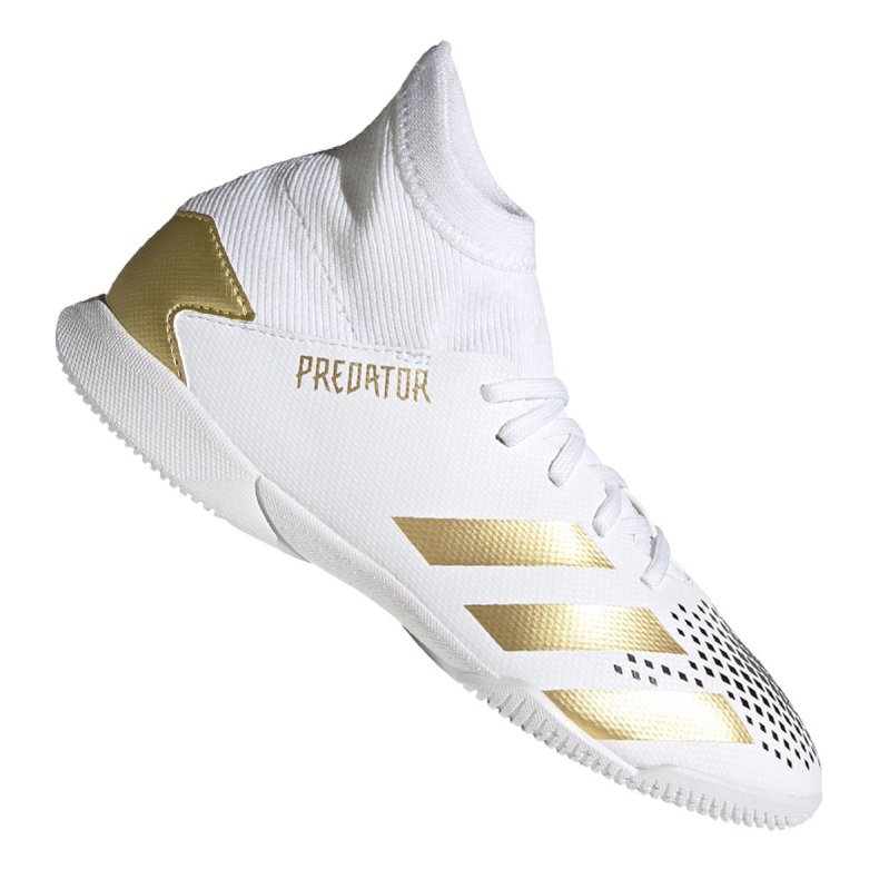 Chuteiras Adidas Predator 20.3 In Jr FW9218 cinza / prata, branco, dourado branco