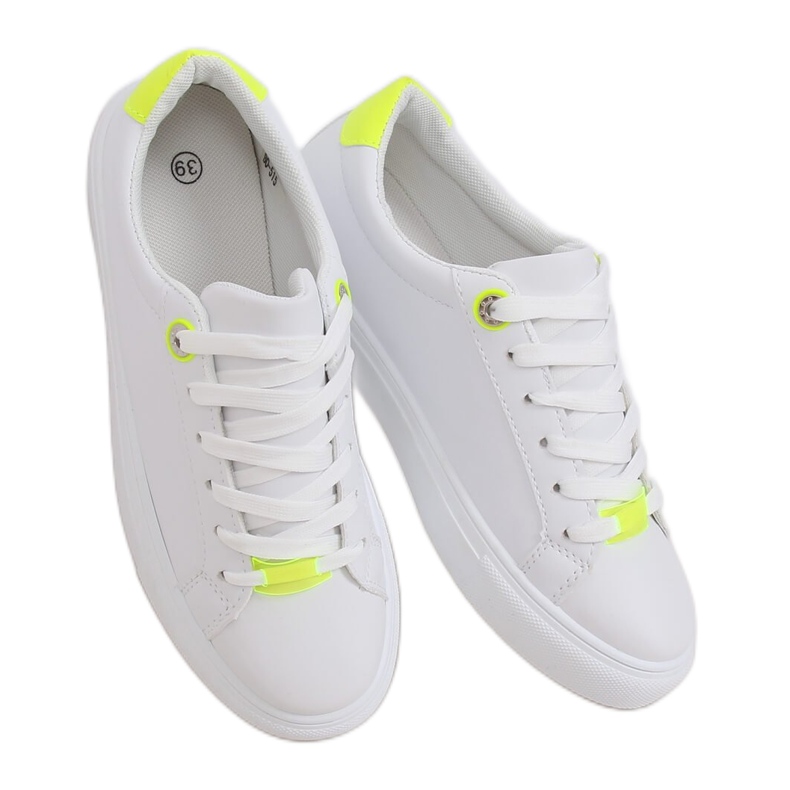 Tênis feminino branco B0-515 BRANCO / AMARELO