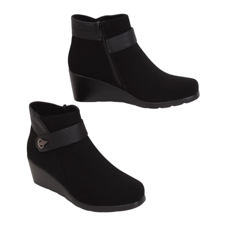 Botas pretas pretas cunha 025 pretas preto