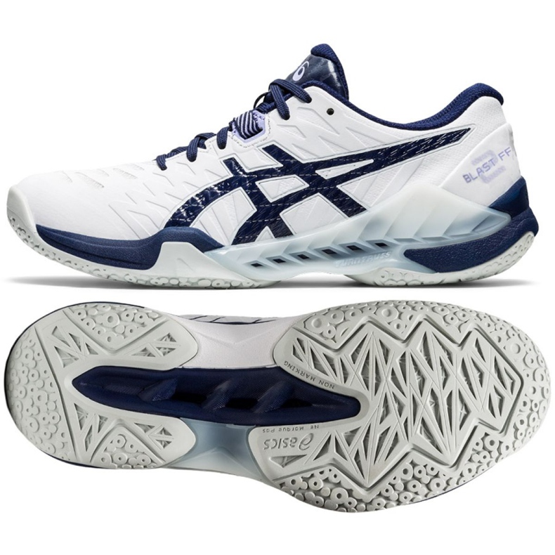 Sapatos de handebol Asics Blast Ff 2 W 1072A046-100 multicolorido branco