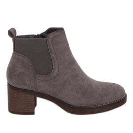 Botas cinza com salto largo UK18P Gray