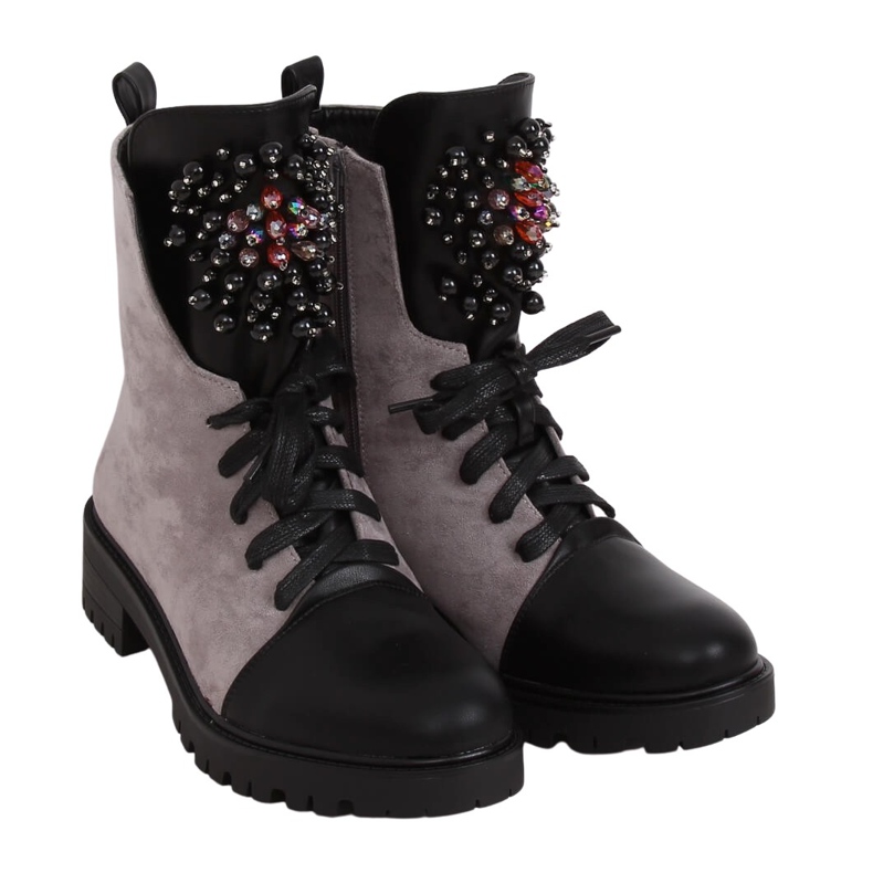 Botas com cordões cinza Workery Gray NC1062 Gray Botas com cordões cinza Workery Gray NC1062 Gray