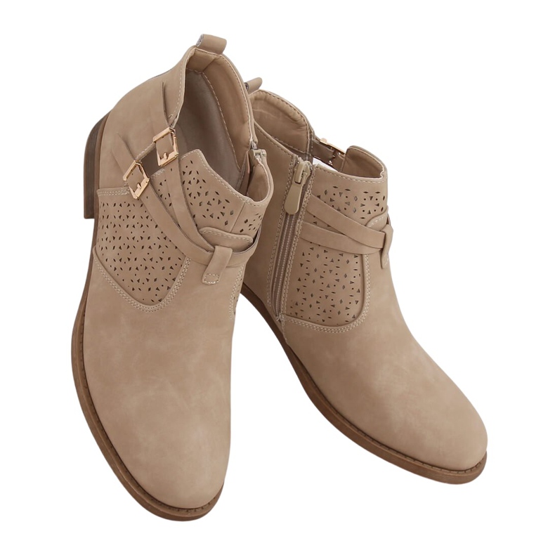 Sapatos femininos bege CH2003 Beige castanho