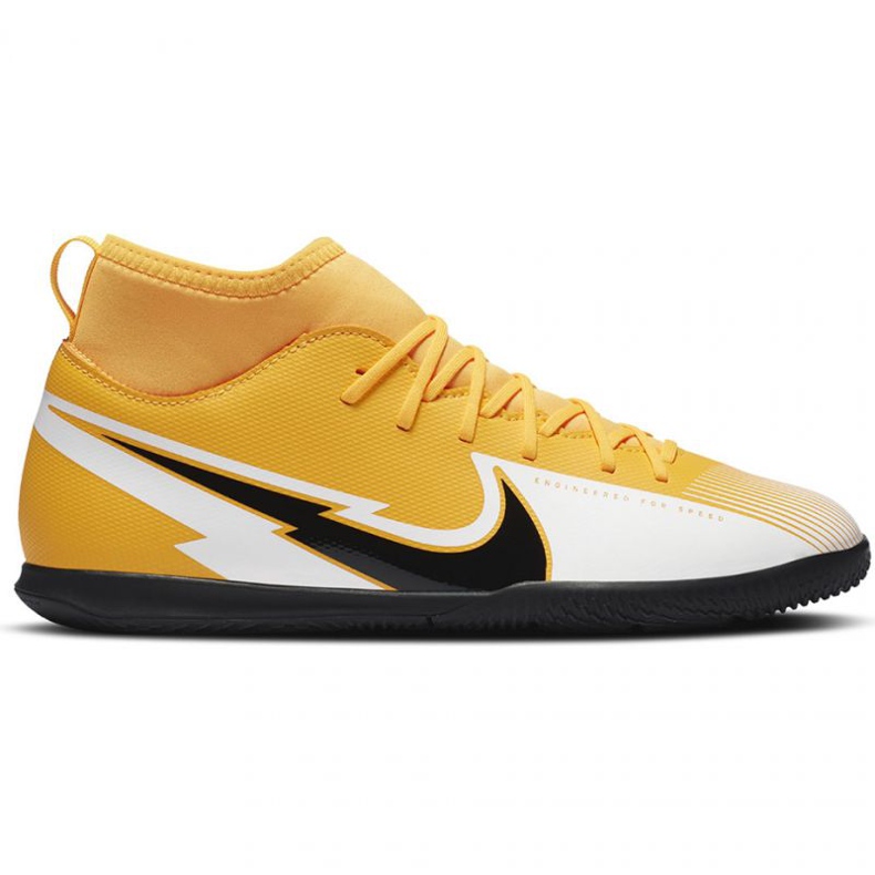 Chuteiras Nike Mercurial Superfly 7 Club Ic Jr AT8153 801 amarelo laranjas e tintos Chuteiras Nike Mercurial Superfly 7 Club Ic Jr AT8153 801 amarelo laranjas e tintos