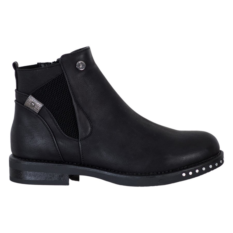 Goodin Botas de couro ecológico preto