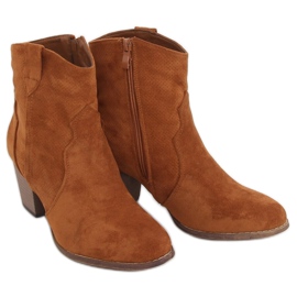 Botas de cowboy de salto alto camelo 100-985B0-2 Camelo marrom