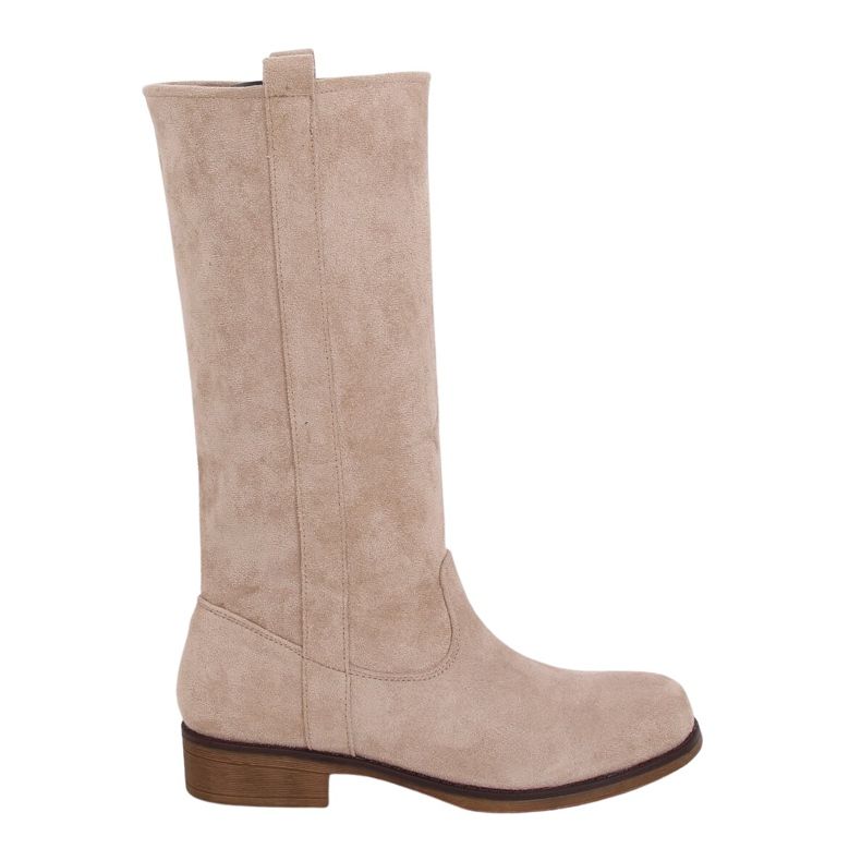 Botas com parte superior reta bege ST-19P Beige castanho
