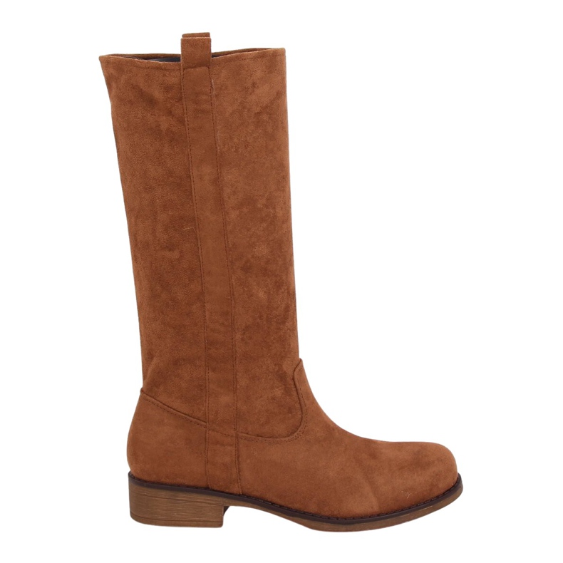 Botas com parte superior de camelo ST-19P de camelo reto castanho