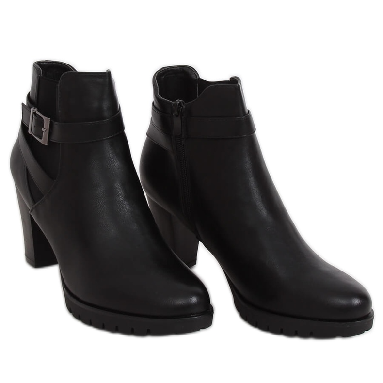 Botas pretas F-33 pretas de salto alto preto