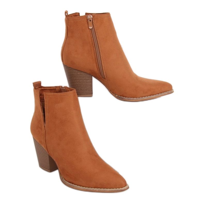Botas de salto alto amêndoa camelo M397 Camelo castanho
