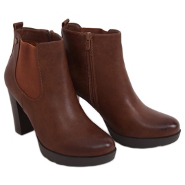 Botas de salto alto marrom F-21 Camel castanho