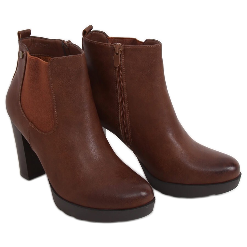 Botas de salto alto marrom F-21 Camel castanho Botas de salto alto marrom F-21 Camel castanho