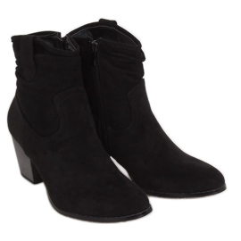Botas pretas de salto alto 100-987B0-2 pretas preto
