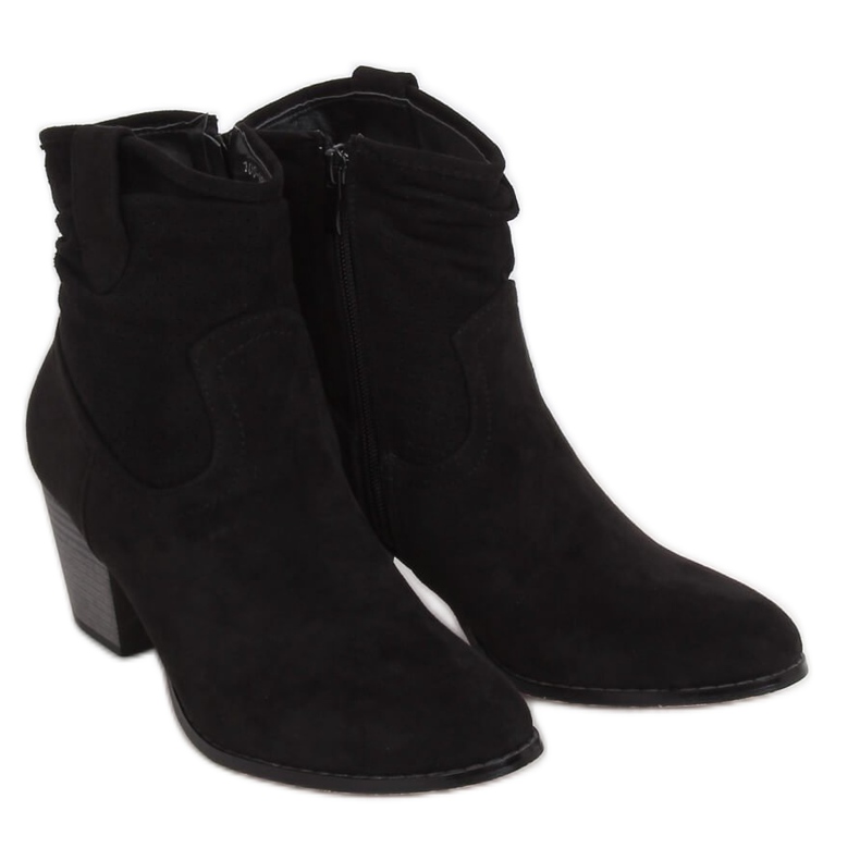 Botas pretas de salto alto 100-987B0-2 pretas preto