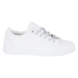 SHELOVET Tênis com atacadores decorativos branco