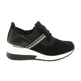 Filippo Sapatos esportivos de couro slipony DP1388 / 20 BK Nice preto prata