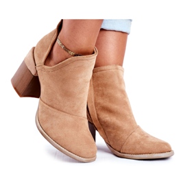 MSMG Botins femininos com corte bege meliori MSMG Botins femininos com corte bege meliori