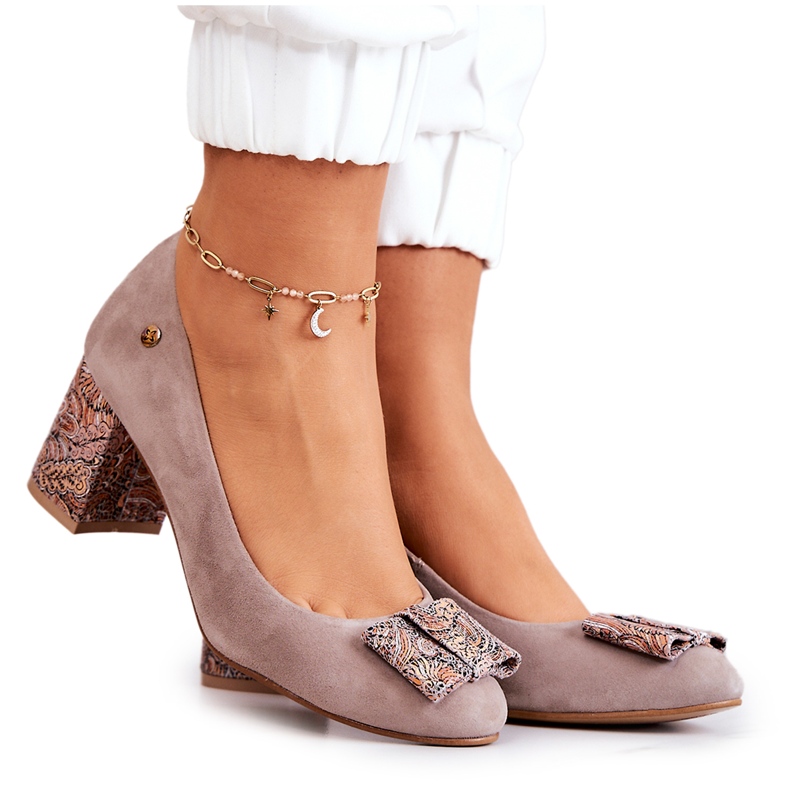 Mulheres Pumps Maciejka Suede Beige 3356A-10 / 00-1 bege