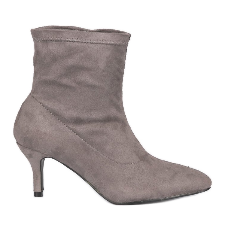 Botas de tornozelo cinza em um alfinete, deslizante F183