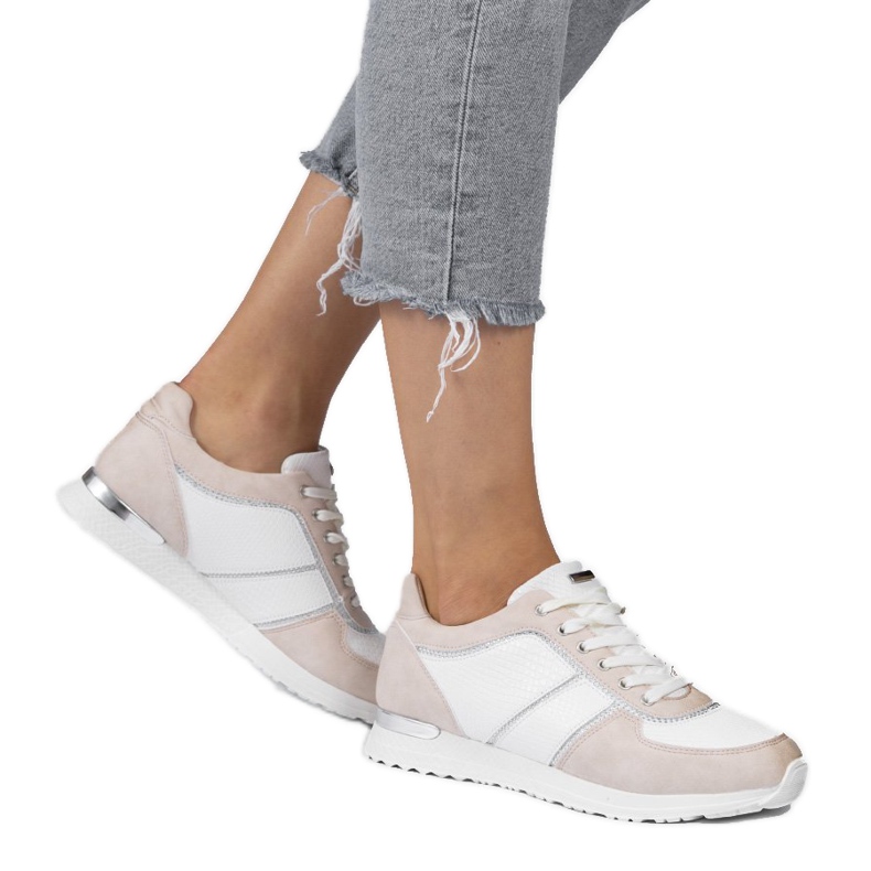 Sapatos esportivos de camurça ecológica rosa 6162-Y