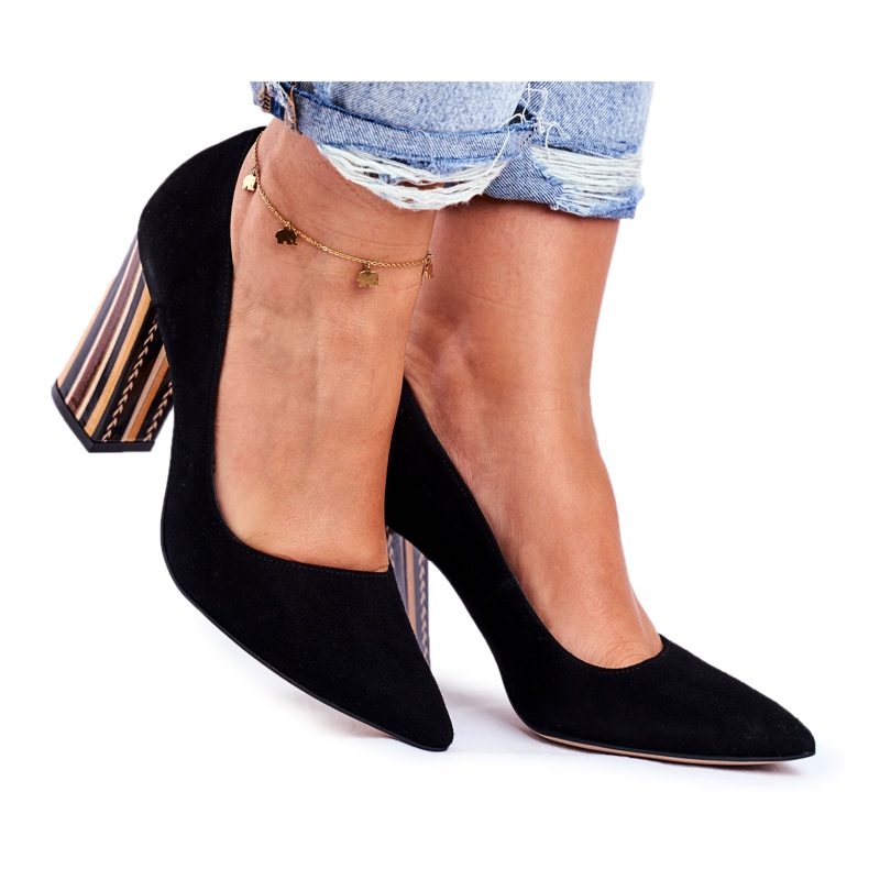 PV3 Bombas Femininas Visconi Suede Preto 7417302/200