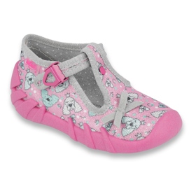 Calçados infantis Befado 110P387 rosa cinza