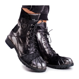Botas de couro quentes femininas Maciejka pretas 03961-01 preto