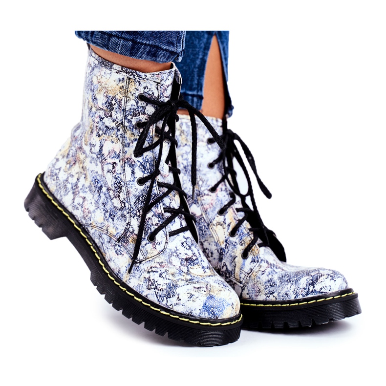 Botas femininas Glany Workers Maciejka Multicolor 01609-39 / 00-6 multicolorido Botas femininas Glany Workers Maciejka Multicolor 01609-39 / 00-6 multicolorido