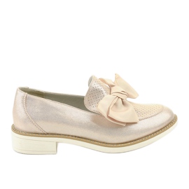 Sapatos deslizantes pretos com laço RS-WED2 dourado