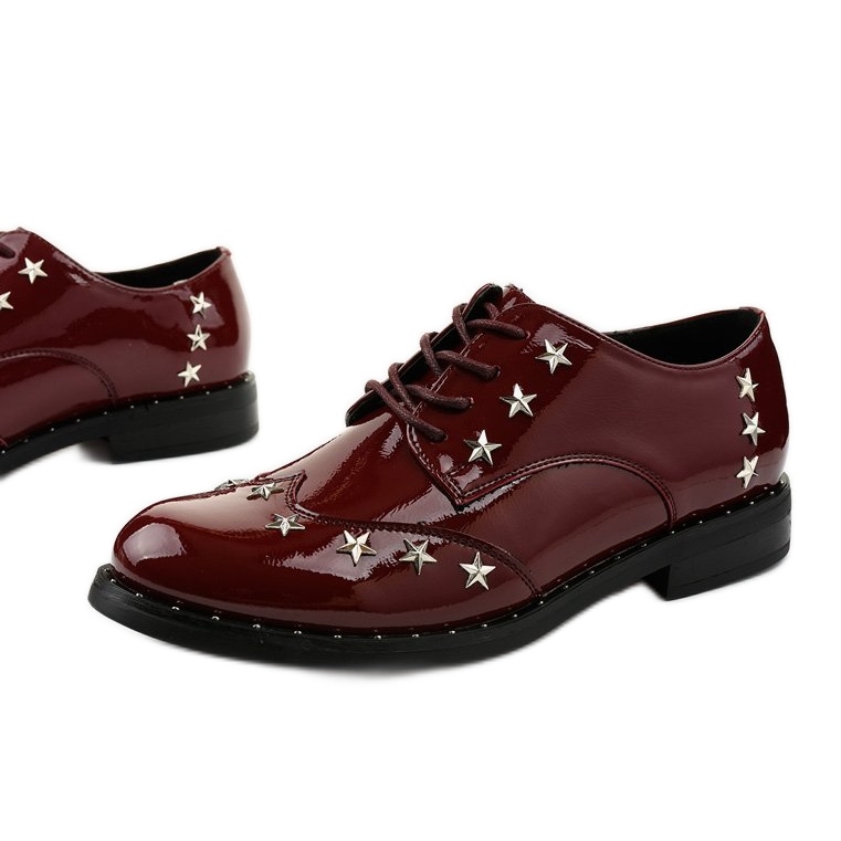 Sapatos marrons femininos C18-37117 vermelho